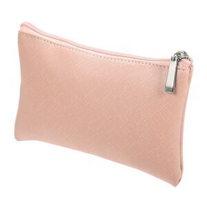 Portable Travel PU Leather Makeup Bag Pink L Size